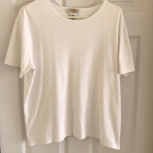 Talbots White Crew Neck T-Shirt. Size large